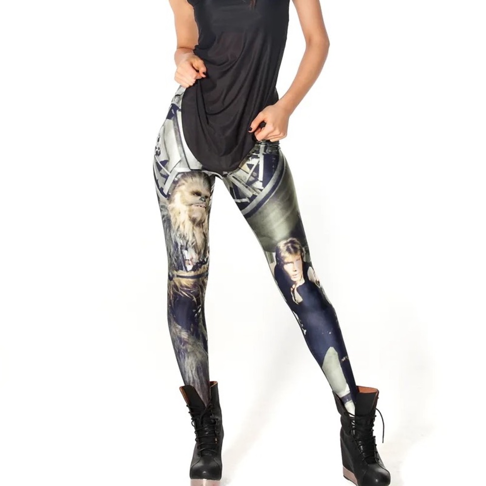 CHEWIE AND HAN LEGGINGS Blackmilk Star Wars Chewbacca Medium *Retired*